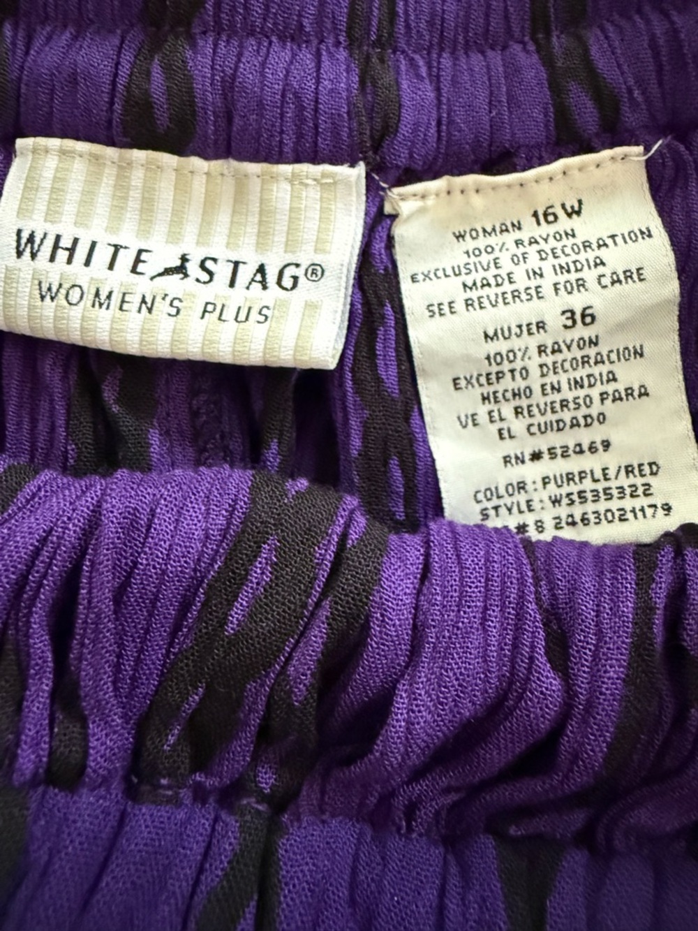 WHITE STAG Bohemian Purple and Red Peasant Skirt - 16W - Picture 5 of 6